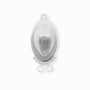 BY31&reg; Rostfreier Edelstahl Schmuckzubeh&ouml;r Zwischenst&uuml;ck Oval mit 3 &Ouml;sen Silver