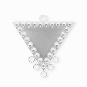 BY31&reg; Rostfreier Edelstahl Schmuckzubeh&ouml;r Zwischenst&uuml;ck Dreieck mit 6 &Ouml;sen Silver