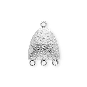BY31&reg; Rostfreier Edelstahl Schmuckzubeh&ouml;r Zwischenst&uuml;ck Halboval mit 4 &Ouml;sen Silver