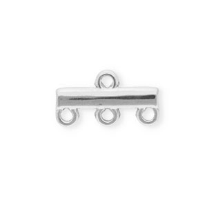 BY31&reg; Rostfreier Edelstahl Schmuckzubeh&ouml;r Zwischenst&uuml;ck Bar mit 4 &Ouml;sen Silver