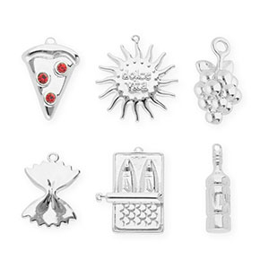 BY31&reg; Eco-brass (nachaltiges Messing) Anh&auml;nger Vorteilspackung (6 St&uuml;ck) Silver-red