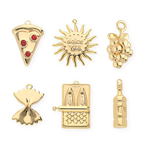 BY31&reg; Eco-brass (nachaltiges Messing) Anh&auml;nger Vorteilspackung (6 St&uuml;ck) Gold-red