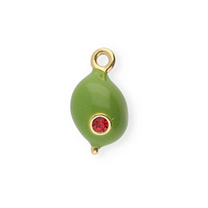 BY31&reg; Eco-brass (nachaltiges Messing) Anh&auml;nger mit Enamel Gold-olive green-red