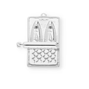 BY31&reg; Eco-brass (nachaltiges Messing) Anh&auml;nger Sardinen-Dose Silver