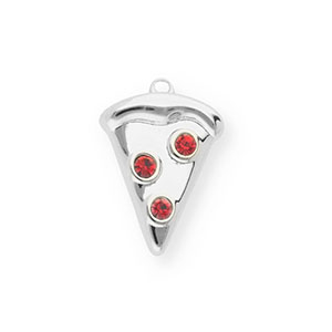 BY31&reg; Eco-brass (nachaltiges Messing) Anh&auml;nger Pizzast&uuml;ck Silver-red