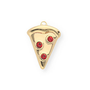 BY31&reg; Eco-brass (nachaltiges Messing) Anh&auml;nger Pizzast&uuml;ck Gold-red