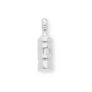 BY31&reg; Eco-brass (nachaltiges Messing) Anh&auml;nger Weinflasche Silver