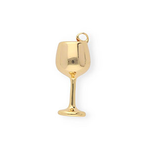 BY31&reg; Eco-brass (nachaltiges Messing) Anh&auml;nger Weinglas Gold