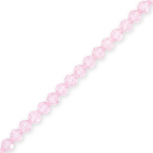 Top Glas Facett Perlen Rund 4 mm Light pink