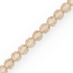 Top Glas Facett Perlen Rund 8 mm Latte beige