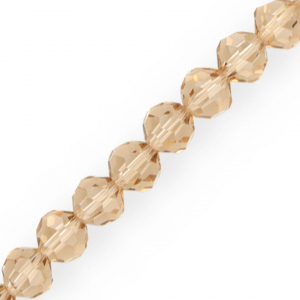 Top Glas Facett Perlen Rund 10 mm Latte beige