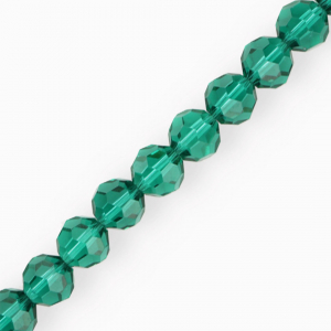 Top Glas Facett Perlen Rund 12 mm Teal green