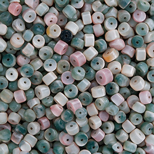 Natursteinperlen Quarz Disc 4x2mm Multicolour green
