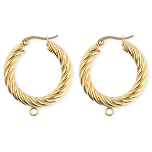 BY31&reg; Schmuckzubeh&ouml;r aus rostfreiem Edelstahl Ohrringe / Ohrstecker Twisted mit &Ouml;se Gold