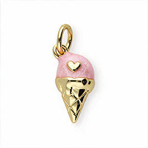 Brass TQ Metall Anh&auml;nger Eist&uuml;te Gold-light pink