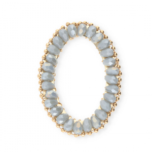 Top Facett Anh&auml;nger Oval Blue grey AB-gold