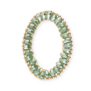 Top Facett Anh&auml;nger Oval Green-pearl shine coating-gold