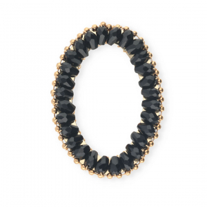 Top Facett Anh&auml;nger Oval Black-gold