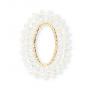 Top Facett Anh&auml;nger Oval White AB-gold