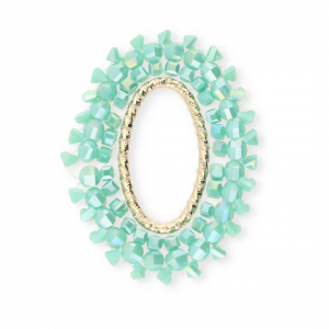 Top Facett Anh&auml;nger Oval Mint turquoise AB-gold