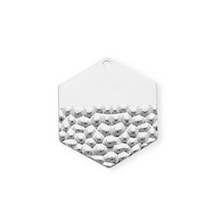 Rostfreier Edelstahl Anh&auml;nger Hexagon Silver