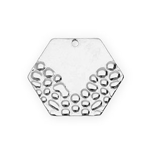 Rostfreier Edelstahl Anh&auml;nger Hexagon Silver