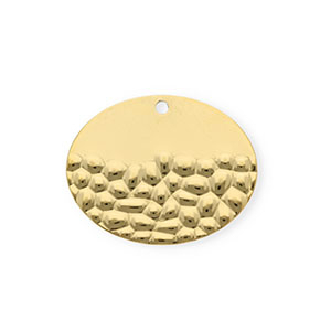 Rostfreier Edelstahl Anh&auml;nger Oval Gold