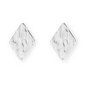 Rostfreier Edelstahl Schmuckzubeh&ouml;r Ohrringe / Ohrstecker Rhombus mit &Ouml;se Silver