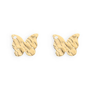 Rostfreier Edelstahl Schmuckzubeh&ouml;r Ohrringe / Ohrstecker Schmetterling mit &Ouml;se Gold