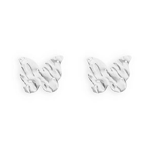 Rostfreier Edelstahl Schmuckzubeh&ouml;r Ohrringe / Ohrstecker Schmetterling mit &Ouml;se Silver