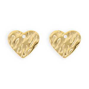 Rostfreier Edelstahl Schmuckzubeh&ouml;r Ohrringe / Ohrstecker Herz mit &Ouml;se Gold