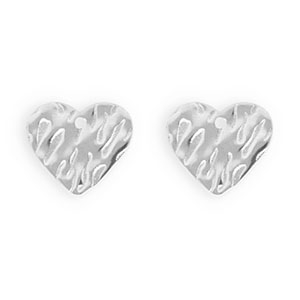 Rostfreier Edelstahl Schmuckzubeh&ouml;r Ohrringe / Ohrstecker Herz mit &Ouml;se Silver