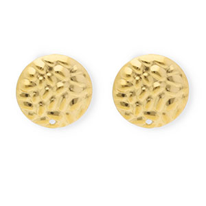 Rostfreier Edelstahl Schmuckzubeh&ouml;r Ohrringe / Ohrstecker Rund mit &Ouml;se Gold