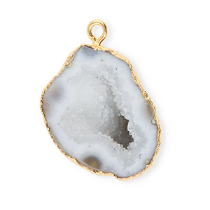 Naturstein Anh&auml;nger Quarz Grey-gold