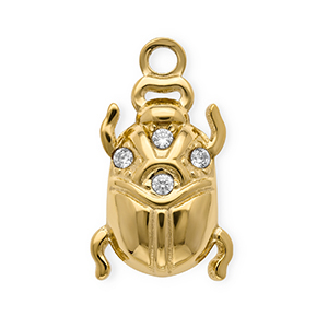 Anh&auml;nger aus rostfreiem Edelstahl mit Strass, K&auml;fer Gold-crystal