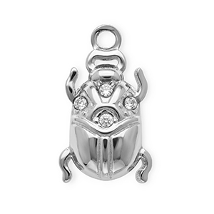 Anh&auml;nger aus rostfreiem Edelstahl mit Strass, K&auml;fer Silver-crystal