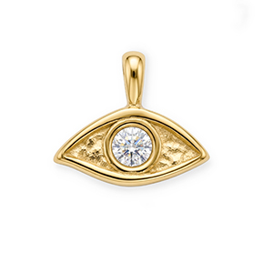 Anh&auml;nger aus rostfreiem Edelstahl mit Strass, Auge Gold-crystal