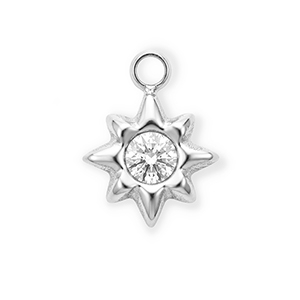 Anh&auml;nger aus rostfreiem Edelstahl mit Strass, Stern Silver-crystal
