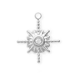 Anh&auml;nger aus rostfreiem Edelstahl mit Strass, Stern Silver-crystal