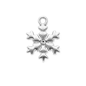 Anh&auml;nger aus rostfreiem Edelstahl mit Strass, Schneeflocke Silver-crystal