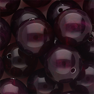 18 mm Acrylperlen Rund Aubergine purple-white marble