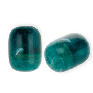 Acrylperlen Tube Teal green-multicolour-white marble