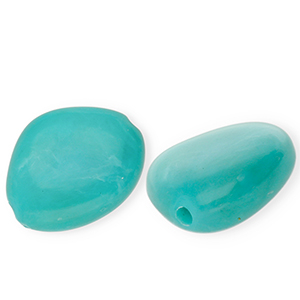 Acrylperlen Irregular Turquoise blue-brown-white marble