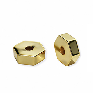 Acrylperlen Hexagon Gold