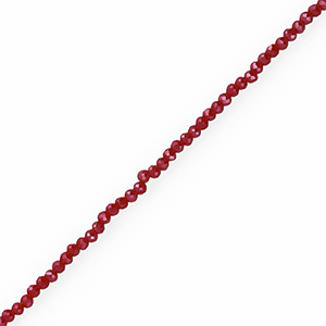 Top Glas Facett Perlen 3x2mm rondellen Crimson red-pearl shine coating