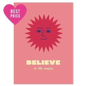 BY31&reg; SchmuckKarten "Believe in the magic" Red-coral pink-yellow-blue