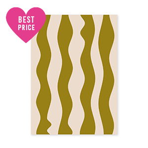 BY31&reg; SchmuckKarten Wellen Olive green-cr&egrave;me