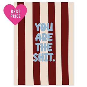 BY31&reg; SchmuckKarten "You are the shit" Brown-cr&eacute;me-light blue