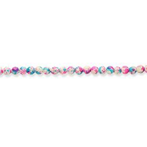 Perlen Keramik 8mm White-fuchsia-blue