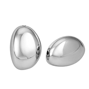 Acrylperlen Oval Silver